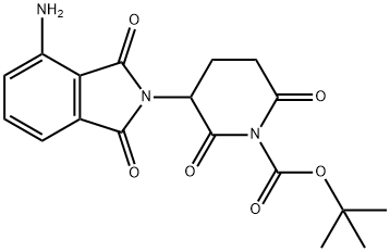 3-(4-氨基-1,3-二氧代异吲哚啉-2-基)-2,6-二氧代哌啶-1-羧酸叔丁酯 结构式