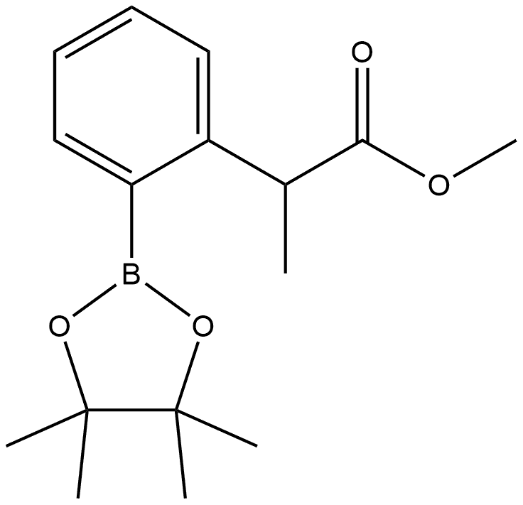 Benzeneacetic acid, α-methyl-2-(4,4,5,5-tetramethyl-1,3,2-dioxaborolan-2-yl)-, methyl ester|2-(2-(4,4,5,5-四甲基-1,3,2-二氧硼杂环戊烷-2-基)苯基)丙酸甲酯