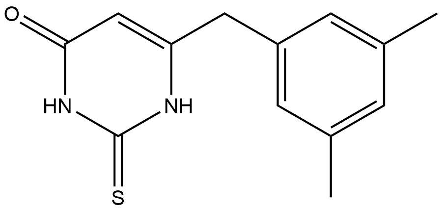 6-[(3,5-Dimethylphenyl)methyl]-2,3-dihydro-2-thioxo-4(1H)-pyrimidinone Struktur