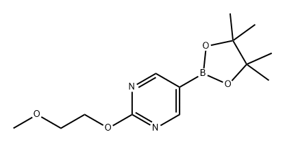 2-(2-甲氧基乙氧基)-5-(4,4,5,5-四甲基-1,3,2-二氧硼杂环戊烷-2-基)嘧啶, 1353877-89-0, 结构式