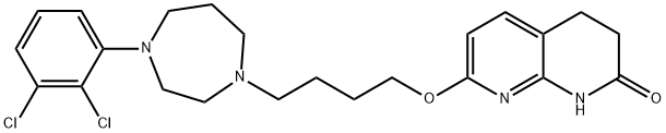 1,8-Naphthyridin-2(1H)-one, 7-[4-[4-(2,3-dichlorophenyl)hexahydro-1H-1,4-diazepin-1-yl]butoxy]-3,4-dihydro- Struktur