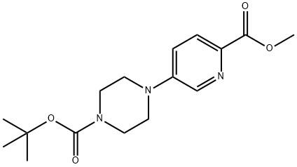 1-Piperazinecarboxylic acid, 4-[6-(methoxycarbonyl)-3-pyridinyl]-, 1,1-dimethylethyl ester Structure