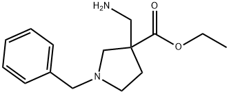 ethyl 3-(aminomethyl)-1-benzylpyrrolidine-3-carboxylate Structure