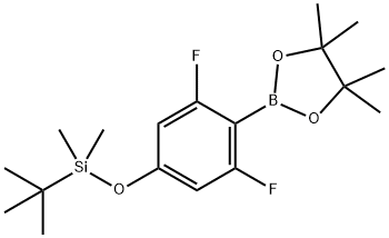 叔丁基(3,5-二氟-4-(4,4,5,5-四甲基-1,3,2-二氧硼杂环戊烷-2-基)苯氧基)二甲基硅烷 结构式