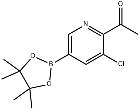 1-(3-氯-5-(4,4,5,5-四甲基-1,3,2-二氧硼杂环戊烷-2-基)吡啶-2-基)乙-1-酮,1355067-94-5,结构式
