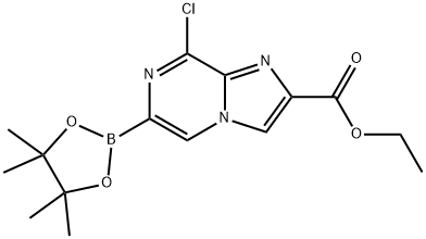 Imidazo[1,2-a]pyrazine-2-carboxylic acid, 8-chloro-6-(4,4,5,5-tetramethyl-1,3,2-dioxaborolan-2-yl)-, ethyl ester Structure