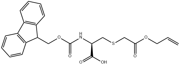 ·L-Cysteine, N-[(9H-fluoren-9-ylmethoxy)carbonyl]-S-[2-oxo-2-(2-propen-1-yloxy)ethyl]- 结构式