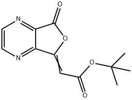 Acetic acid, 2-(7-oxofuro[3,4-b]pyrazin-5(7H)-ylidene)-, 1,1-dimethylethyl ester Struktur