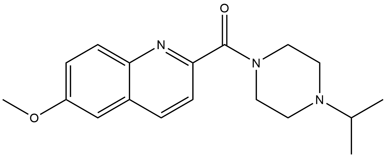 (6-Methoxy-2-quinolinyl)[4-(1-methylethyl)-1-piperazinyl]methanone 结构式