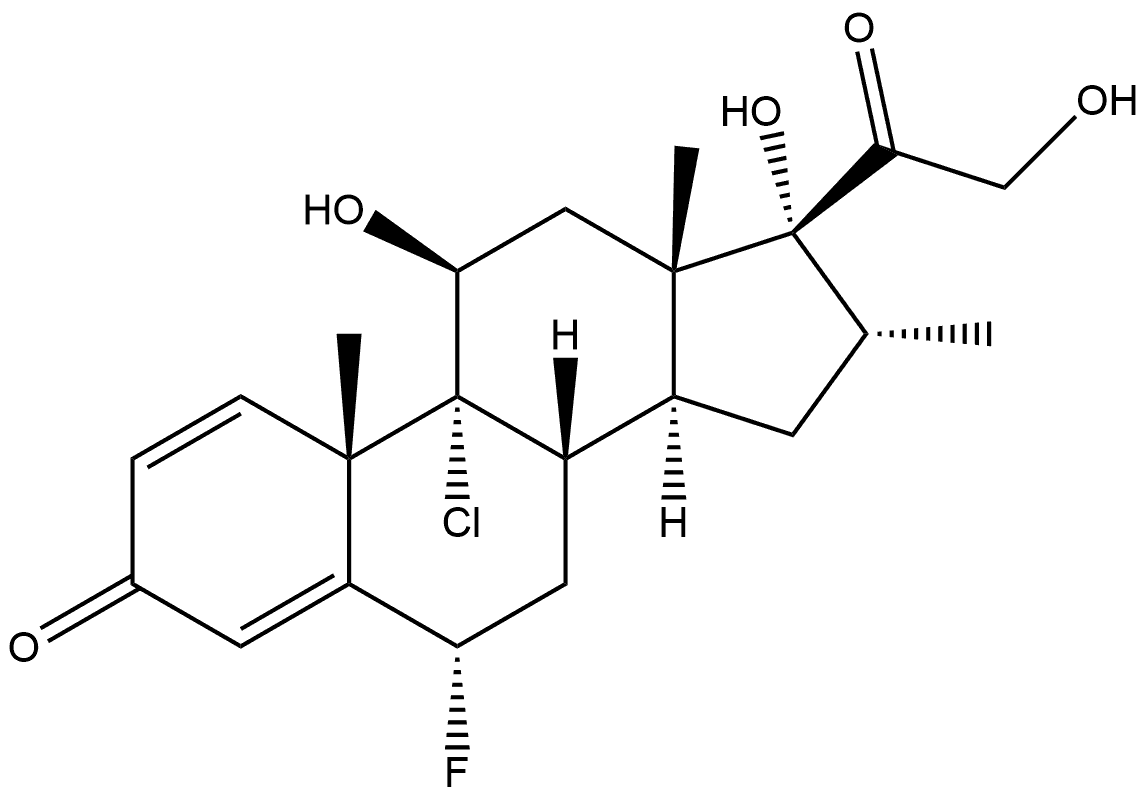 Flumethasone Impurity 6 (9-Chloro-Flumethasone) 化学構造式