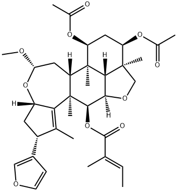 1355997-07-7 2-Butenoic acid, 2-methyl-, (2R,3aS,5S,6aR,6bR,7S,9R,9aR,11aR,11bR,12S,12aR)-7,9-bis(acetyloxy)-2-(3-furanyl)-3,3a,6,6a,6b,7,8,9,9a,10,11a,11b,12,12a-tetradecahydro-5-methoxy-1,6b,9a,12a-tetramethyl-2H,5H-cyclopent[a]isobenzofuro[7,1-gh][3]benzoxepin-12-yl ester, (2E)-