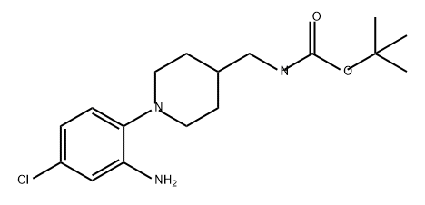 Carbamic acid, N-[[1-(2-amino-4-chlorophenyl)-4-piperidinyl]methyl]-, 1,1-dimethylethyl ester Structure