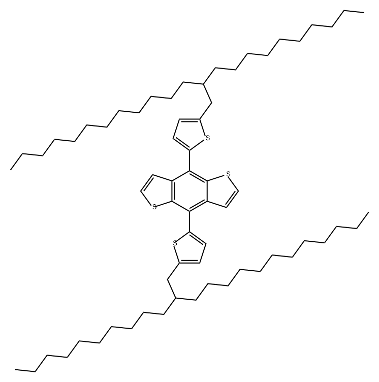 Benzo[1,2-b:4,5-b']dithiophene, 4,8-bis[5-(2-decyltetradecyl)-2-thienyl]- Structure