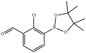 2-氯-3-(4,4,5,5-四甲基-1,3,2-二氧硼烷-2-基)苯甲醛 结构式