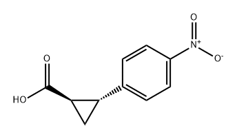 Cyclopropanecarboxylic acid, 2-(4-nitrophenyl)-, (1R,2R)- 化学構造式