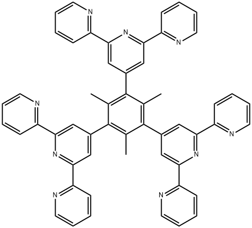 4',4',4'-(2,4,6-三甲基苯-1,3,5-三基)三-2,2':6',2'-联吡啶,1357010-28-6,结构式