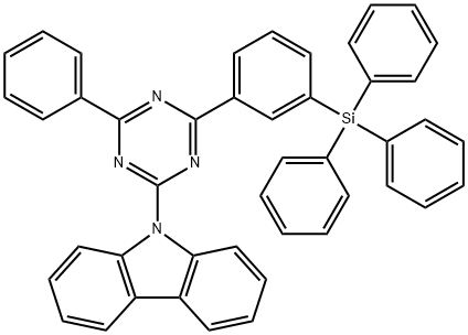 9H-Carbazole, 9-[4-phenyl-6-[3-(triphenylsilyl)phenyl]-1,3,5-triazin-2-yl]- 化学構造式