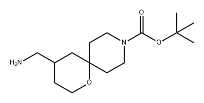 1-Oxa-9-azaspiro[5.5]undecane-9-carboxylic acid, 4-(aminomethyl)-, 1,1-dimethylethyl ester 结构式