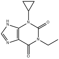 1H-Purine-2,6-dione, 3-cyclopropyl-1-ethyl-3,9-dihydro- Struktur
