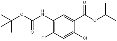 Benzoic acid, 2-?chloro-?5-?[[(1,?1-?dimethylethoxy)?carbonyl]?amino]?-?4-?fluoro-?, 1-?methylethyl ester Structure