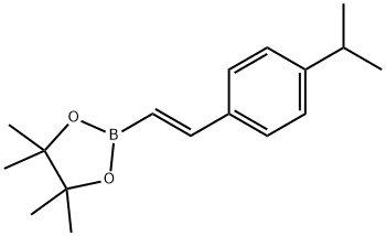 (E)-2-(4-异丙基苯乙烯基)-4,4,5,5-四甲基-1,3,2-二氧杂硼烷, 1358754-26-3, 结构式