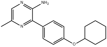 2-Pyrazinamine, 3-[4-(cyclohexyloxy)phenyl]-5-methyl- Struktur