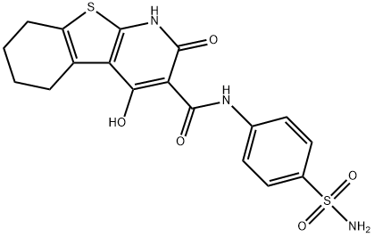 [1]Benzothieno[2,3-b]pyridine-3-carboxamide, N-[4-(aminosulfonyl)phenyl]-1,2,5,6,7,8-hexahydro-4-hydroxy-2-oxo- Structure