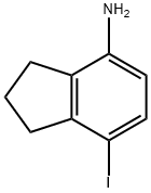 1H-Inden-4-amine, 2,3-dihydro-7-iodo- 化学構造式