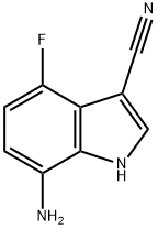 1H-Indole-3-carbonitrile, 7-amino-4-fluoro- Struktur