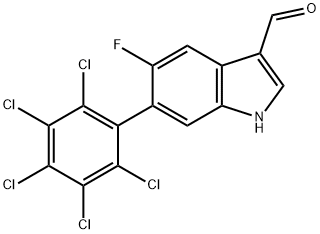 5-Fluoro-6-(perchlorophenyl)indole-3-carboxaldehyde Struktur