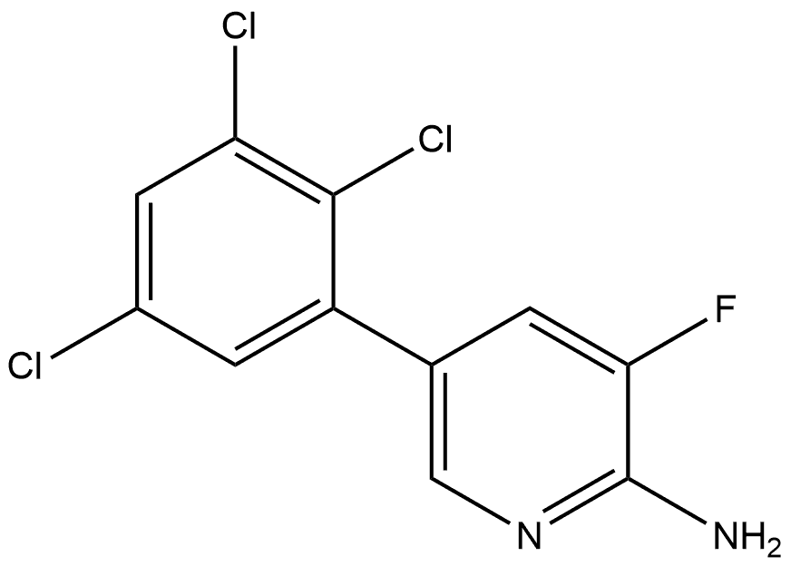 3-Fluoro-5-(2,3,5-trichlorophenyl)-2-pyridinamine Structure