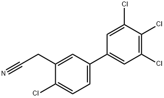 4,3',4',5'-Tetrachlorobiphenyl-3-acetonitrile Structure