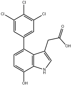 7-Hydroxy-4-(3,4,5-trichlorophenyl)indole-3-acetic acid 结构式