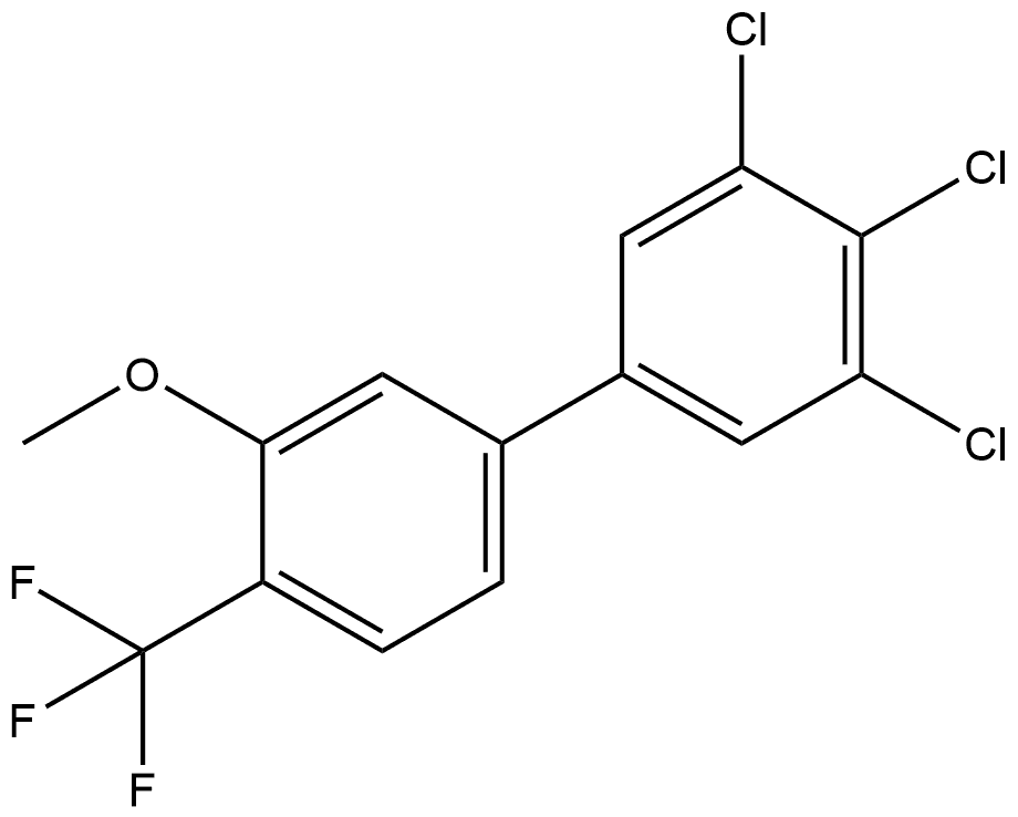 3,4,5-Trichloro-3'-methoxy-4'-(trifluoromethyl)-1,1'-biphenyl 结构式