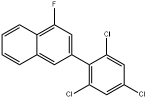1-Fluoro-3-(2,4,6-trichlorophenyl)naphthalene 化学構造式