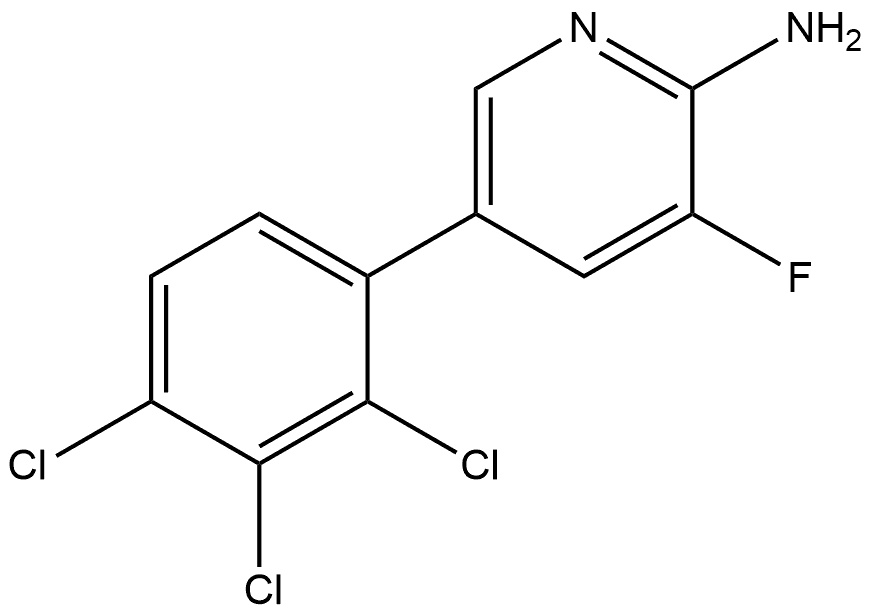 3-Fluoro-5-(2,3,4-trichlorophenyl)-2-pyridinamine 结构式