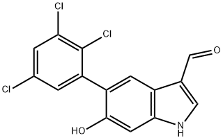 6-Hydroxy-5-(2,3,5-trichlorophenyl)indole-3-carboxaldehyde 结构式