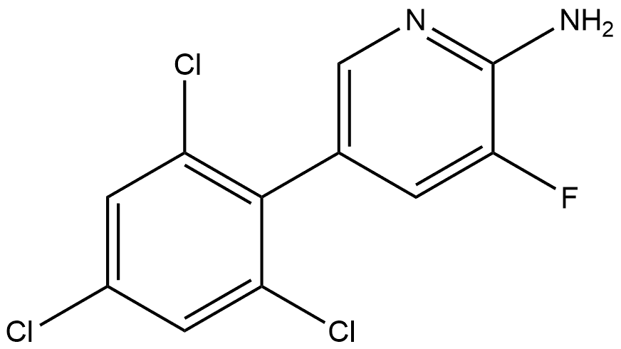 3-Fluoro-5-(2,4,6-trichlorophenyl)-2-pyridinamine Structure