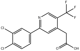 2-(3,4-Dichlorophenyl)-5-(trifluoromethyl)pyridine-4-acetic acid,1361686-38-5,结构式