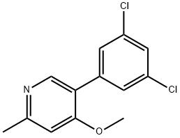 5-(3,5-Dichlorophenyl)-4-methoxy-2-methylpyridine 化学構造式