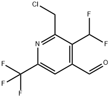 2-(Chloromethyl)-3-(difluoromethyl)-6-(trifluoromethyl)pyridine-4-carboxaldehyde,1361691-61-3,结构式
