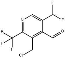 3-(Chloromethyl)-5-(difluoromethyl)-2-(trifluoromethyl)pyridine-4-carboxaldehyde 化学構造式