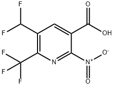 3-(Difluoromethyl)-6-nitro-2-(trifluoromethyl)pyridine-5-carboxylic acid,1361698-45-4,结构式