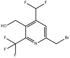 6-(Bromomethyl)-4-(difluoromethyl)-2-(trifluoromethyl)pyridine-3-methanol,1361703-08-3,结构式