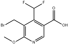 3-(Bromomethyl)-4-(difluoromethyl)-2-methoxypyridine-5-carboxylic acid Struktur