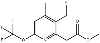 Methyl 3-(fluoromethyl)-4-methyl-6-(trifluoromethoxy)pyridine-2-acetate 结构式