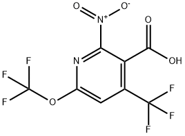 2-Nitro-6-(trifluoromethoxy)-4-(trifluoromethyl)pyridine-3-carboxylic acid 结构式