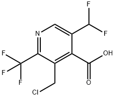 3-(Chloromethyl)-5-(difluoromethyl)-2-(trifluoromethyl)pyridine-4-carboxylic acid Struktur