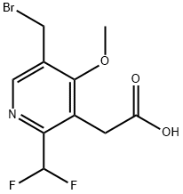 5-(Bromomethyl)-2-(difluoromethyl)-4-methoxypyridine-3-acetic acid 结构式