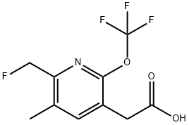 2-(Fluoromethyl)-3-methyl-6-(trifluoromethoxy)pyridine-5-acetic acid Structure
